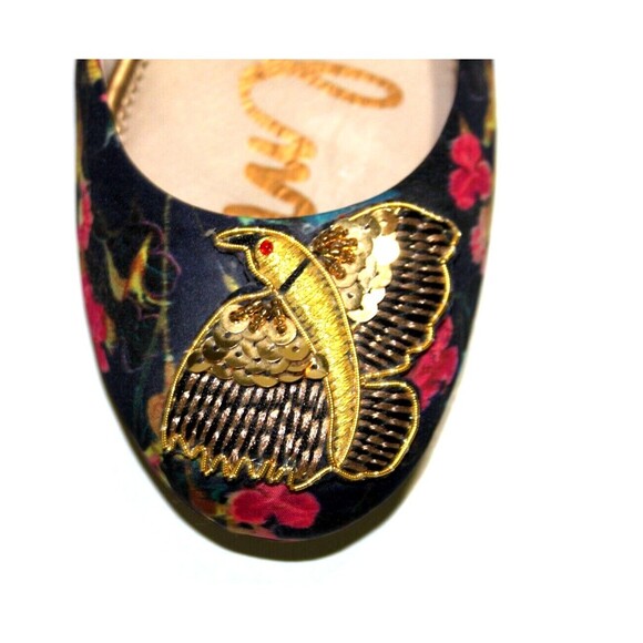 Sam Edelman Ferrera 2 Women Floral Multi Color Ankle Strap Birds Flats Size 8.5 - Picture 5 of 10